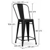 Stołek barowy z oparciem - Industrial Design - 60cm - Stylix image 7