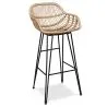 Stołek barowy z rattanu z podłokietnikami - Boho Bali Style - 75cm - Many image 7