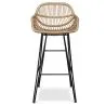 Stołek barowy z rattanu z podłokietnikami - Boho Bali Style - 75cm - Many image 7