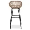 Stołek barowy z rattanu z podłokietnikami - Boho Bali Style - 75cm - Many image 7