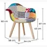 Krzesło do jadalni z podłokietnikami - tapicerowane w patchwork - Pixi image 7