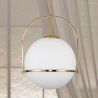 Lampa sufitowa w kształcie kuli z kryształem - lampa wisząca w kolorze złotym - Anette image 7