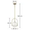 Lampa sufitowa w kształcie kuli z kryształem - lampa wisząca w kolorze złotym - Anette image 7