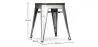 Stołek z oparciem - Wzór przemysłowy - drewno i stal - 45 cm - Stylix image 7