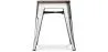 Stołek z oparciem - Wzór przemysłowy - drewno i stal - 45 cm - Stylix image 7