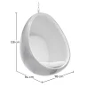 Fotel designerski z wiszącymi jajkami - tapicerowany tkaniną - Eny image 7
