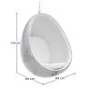 Fotel designerski z wiszącymi jajkami - tapicerowany tkaniną - Eny image 7