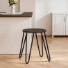 Round Bar Stool - Industrial Design - Wood & Steel - 43cm - Hairpin image 7
