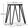 Round Bar Stool - Industrial Design - Wood & Steel - 43cm - Hairpin image 7
