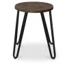 Round Bar Stool - Industrial Design - Wood & Steel - 43cm - Hairpin image 7
