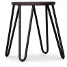 Round Bar Stool - Industrial Design - Wood & Steel - 43cm - Hairpin image 7
