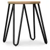 Okrągły stołek barowy - Industrial Design - Wood & Steel - 44cm - Hairpin image 7