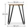 Okrągły stołek barowy - Industrial Design - Wood & Steel - 44cm - Hairpin image 7