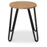 Okrągły stołek barowy - Industrial Design - Wood & Steel - 44cm - Hairpin image 7