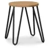 Okrągły stołek barowy - Industrial Design - Wood & Steel - 44cm - Hairpin image 7