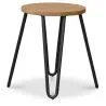 Okrągły stołek barowy - Industrial Design - Wood & Steel - 44cm - Hairpin image 7