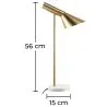 Lampa z Łapą - Lampa Biurkowa - Marmur i Metal - Celio image 7