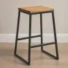 Stołek barowy - Industrial Design - Wood & Metal - 60cm - Big Boy image 7