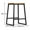 Stołek barowy - Industrial Design - Wood & Metal - 60cm - Big Boy image 7