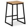 Stołek barowy - Industrial Design - Wood & Metal - 60cm - Big Boy image 7