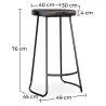Stołek barowy - Industrial Design - Wood & Metal - 76 cm - Aiyana image 7