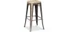 Stołek barowy - Wzornictwo przemysłowe - Stal & drewno - 76cm - Stylix image 7