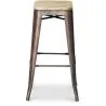 Stołek barowy - Wzornictwo przemysłowe - Stal & drewno - 76cm - Stylix image 7