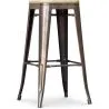 Stołek barowy - Wzornictwo przemysłowe - Stal & drewno - 76cm - Stylix image 7