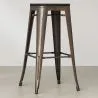 Stołek barowy - Wzornictwo przemysłowe - Drewno & metal - 76cm - Stylix image 7