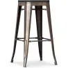 Stołek barowy - Wzornictwo przemysłowe - Drewno & metal - 76cm - Stylix image 7