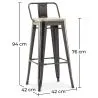 Stołek barowy z oparciem - Industrial Design - 76 cm - Stylix image 7