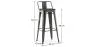 Stołek barowy z oparciem - Wzornictwo przemysłowe - Drewno & stal - 76cm - Stylix image 7