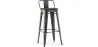 Stołek barowy z oparciem - Wzornictwo przemysłowe - Drewno & stal - 76cm - Stylix image 7
