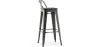 Stołek barowy z oparciem - Wzornictwo przemysłowe - Drewno & stal - 76cm - Stylix image 7