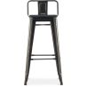 Stołek barowy z oparciem - Wzornictwo przemysłowe - Drewno & stal - 76cm - Stylix image 7