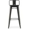 Stołek barowy z oparciem - Wzornictwo przemysłowe - Drewno & stal - 76cm - Stylix image 7