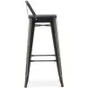 Stołek barowy z oparciem - Wzornictwo przemysłowe - Drewno & stal - 76cm - Stylix image 7