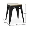 Stołek - Industrial Design - Wood & Metal - 45cm - Stylix image 7