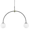 Lampa sufitowa z kulkami z kryształu - lampa wisząca 2-ramienna - Josephine image 7