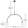 Lampa sufitowa z kulkami z kryształu - lampa wisząca 2-ramienna - Josephine image 7
