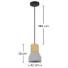Lampa sufitowa z drewna i betonu - lampa wisząca w stylu skandynawskim - Minnie image 7