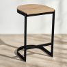 Stołek z oparciem - Industrial Design - Wood & Metal - 60cm - Lia image 7