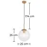 Lampa sufitowa w kształcie kuli - lampa wisząca z kryształami - Alvis image 7