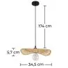 Lampa sufitowa z bambusa - Lampa wisząca z designem w stylu boho Bali - Noila image 7