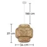 Lampa sufitowa z bambusa - Lampa wisząca w stylu boho Bali - Kamon image 7
