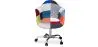 Krzesło biurowe z podłokietnikami - Krzesło do biurka z kółkami - Tapicerowane w Patchwork - Pixi image 7
