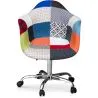 Krzesło biurowe z podłokietnikami - Krzesło do biurka z kółkami - Tapicerowane w Patchwork - Pixi image 7