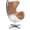 Designerski fotel z podłokietnikami - Egg Design - skóra i metal - Cocoon image 7