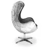 Designerski fotel z podłokietnikami - Egg Design - skóra i metal - Cocoon image 7