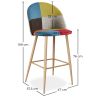 Patchworkowy taboret tapicerowany - styl skandynawski - Evelyne image 7